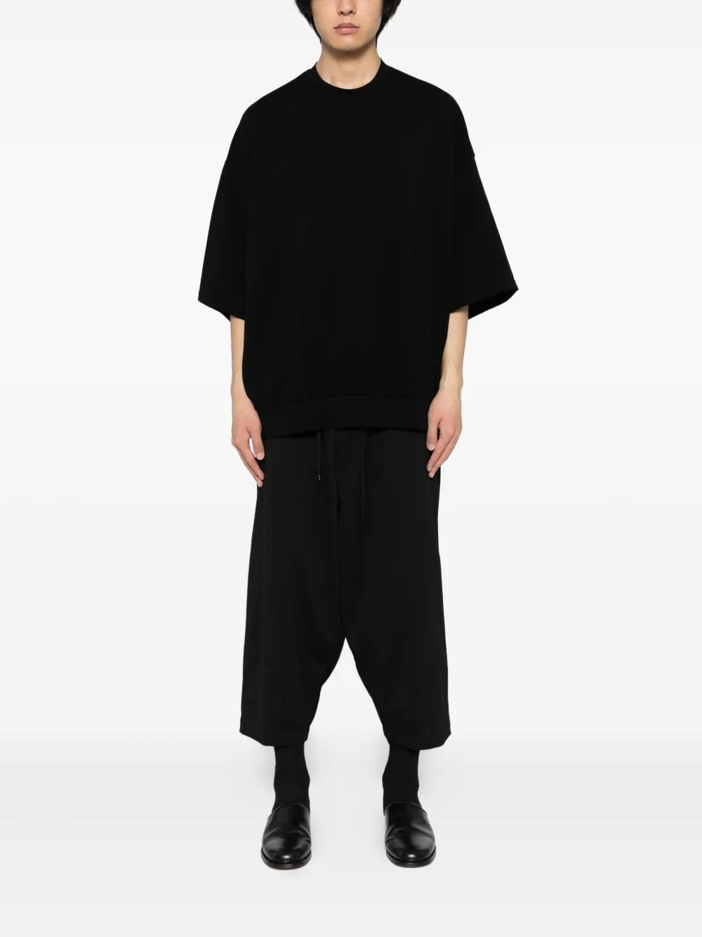 Oversized Black Drop-Shoulder T-Shirt